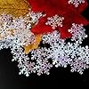 Snowflake Confetti,300pcs Snowflake Winter Snowman Snowflake Xmas Sequins Snowflake Table Confetti Christmas Winter Snowflake Senta Stars Elk Party Supplies Table Decoration (white 2) #3