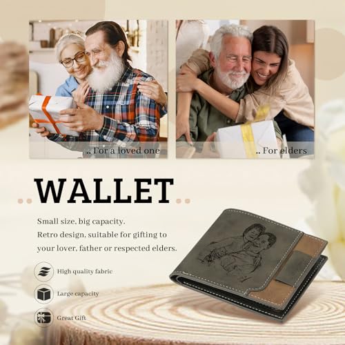 Personalized Leather Fist Wallet for Dad Customizable with 2-7 Names Engraved with Gift Photo Father's Day Gift for Father, Husband2