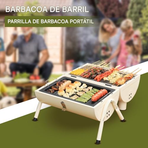 Parrilla de Barril de Carbón Ventilada para Balcón y Patio Exterior 4