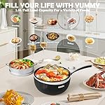 DEZIN Hot Pot Electric Upgraded, Non-Stick Sauté Pan, Rapid Noodles Electric Pot, 1.5L Mini Portable Hot Pot for Steak, Egg, Fried Rice, Ramen, Oatmeal, Soup with Power Adjustment - Image 5