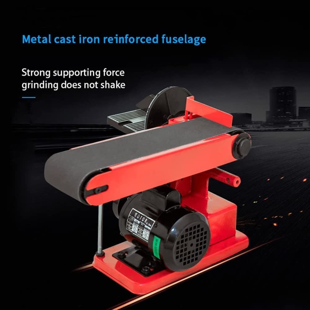 Levigatrice da banco a cinghie di trasmissione con controllo a velocità variabile, levigatrice da tavolo elettrica regolabile per lavorazione del legno e lavorazione del metallo, 350 W
