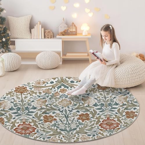 Tapis rond 120 cm William Morris multicolore insonorisé - 2