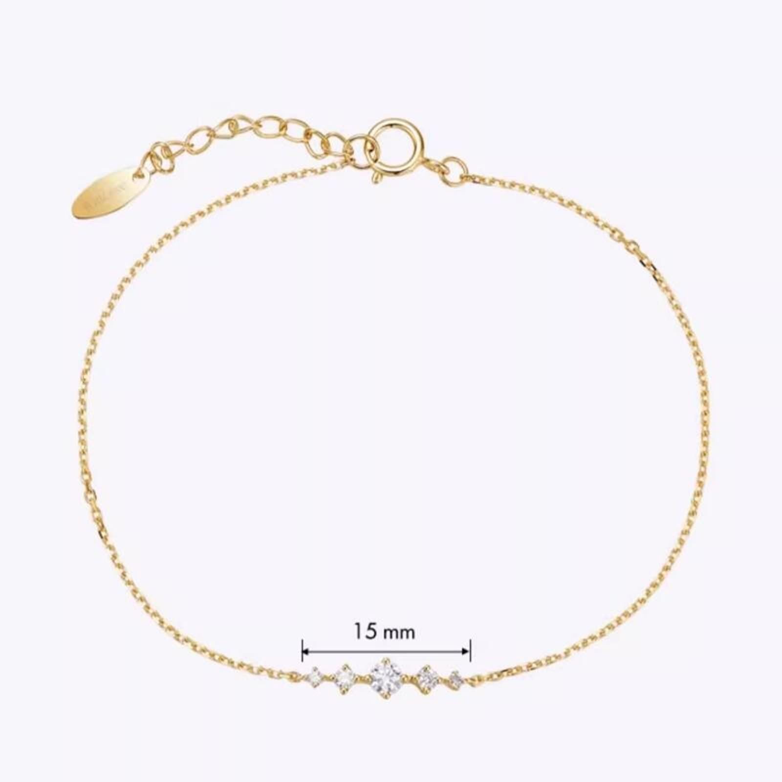 Bracelet breloques en or jaune 9 K/14 K/18 carats, blanc 0,12 carat créé en laboratoire, diamant classique, taille ronde, véritable bracelet pour femme en or 18/14/9 carats