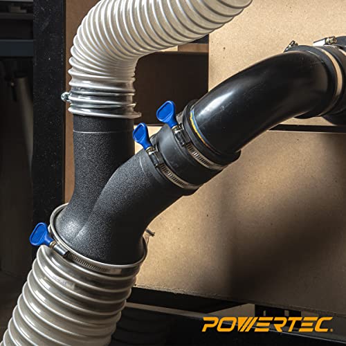 POWERTEC 70337 2-1/2" Dust Control Flex Cuff with Adjustable Key Hose Clamps, Hose Connector Rubber Cuff Coupler for Woodworking Dust Collection Fittings, Dust Collector Accessories & Machinery, 1pk by POWERTEC - Image 8
