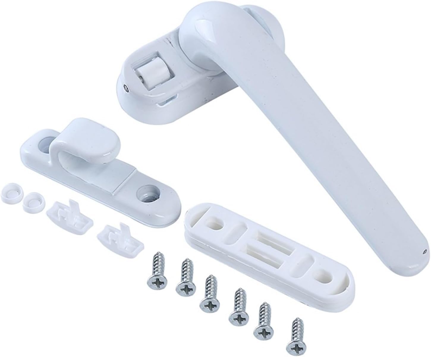 DHetyE Window handle, Universal Lock Casement Window Wheel Handle Black Hardware Furniture Suppliesw Handles(White Right)
