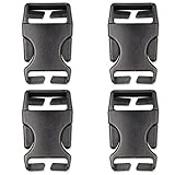 Multi-size Plastic Buckle Repair Kit Quick Release Buckles for Backpack Bag (4pcs Black,38 mm)
