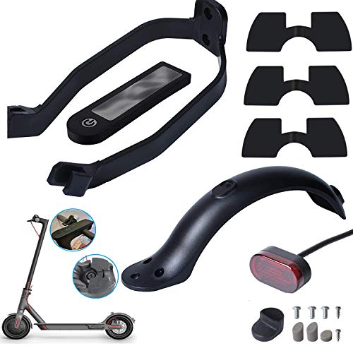 Poweka Guardabarros Trasero para Xiao-mi M365 / M365 Pro Scooter con Soporte Luz Trasera 3 x Amortiguadores de Vibraciones de Goma y Cubierta de Silicona Resistente al Agua