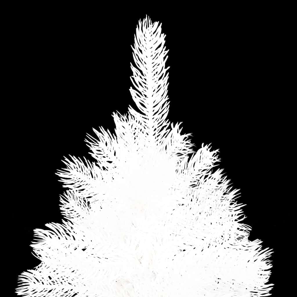 Árbol de Navidad artificial blanco, 210 cm, pre-pequeño con 300 s, 1100 ramas de polietileno, incluye 121 adornos y tapas de estrellas, soporte de acero duradero para decoración de vacaciones en