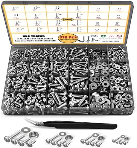HongWay 2000pcs Hardware Assortment Kit, Nuts and Bolts Assortment Kit ...