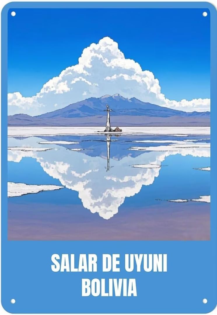 Salar De Uyuni Bolivia Vintage Retro Tin Signs for Home Garage Farm Garden Bar Coffee Kitchen Wall Decor 8x12 Inch