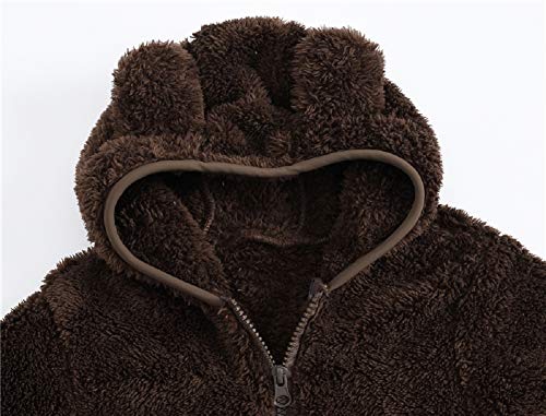 Image of Toddler Girls Boys Fleece Hoody Jacket Zip Up Teddy Coat Warm Winter Outwear