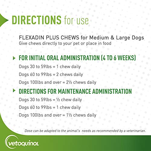 Vetoquinol Flexadin Plus Hip & Joint Chews For Medium To Large Dogs, 90Ct #TOP4