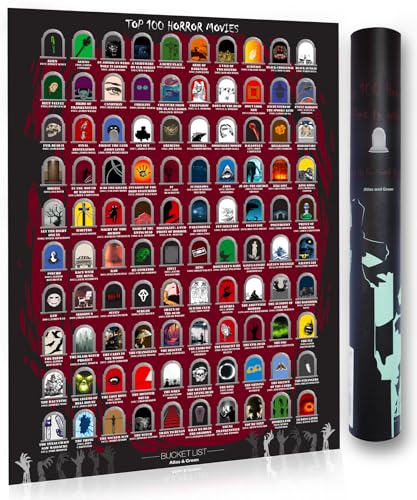 Atlas & Green Top 100 carteles de película de terror. Top 100 carteles de película de terror rasca actualmente con éxitos de taquilla de 2024