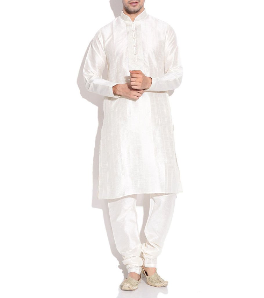 Kurta para hombre pijama étnico color marfil en talla XXL 3