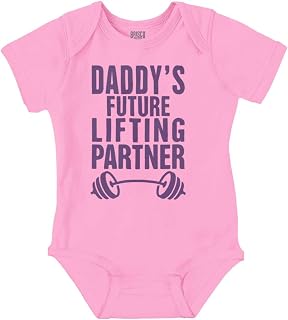 Brisco Brands Fathers Day Daddys Future Gym Partner Baby Bodysuit Jumper Boys