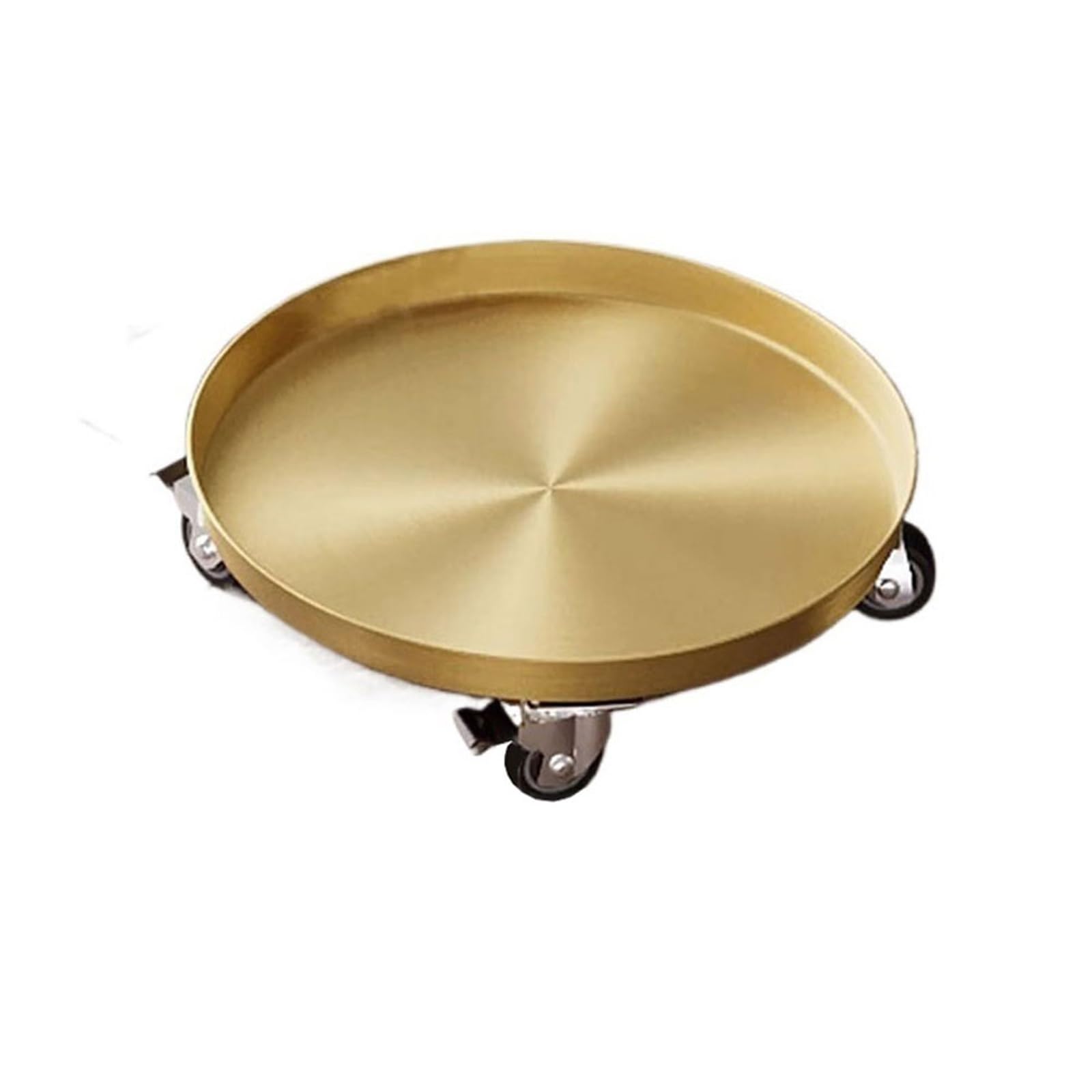 K5C7S3W9D6 plant dish saucer Movable with Wheels Plant Saucer, Indoor Outdoor Stainless Steel Flowerpot Drip Trays(Gold,Medium)