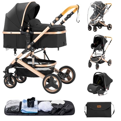 ALYIKOU trio passeggino neonati in offerta 3 in 1，pieghevole trio，Con