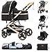 ALYIKOU trio passeggino neonati in offerta 3 in 1，pieghevole trio，Con la borsa mamma trio passeggino neonati，Pneumatici in gomma，25kg immagine