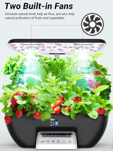 Sistema di coltivazione idroponica – Kit di germinazione interna con pompa, serbatoio dell'acqua rimovibile, luce di crescita automatica a LED e pannello touch LCD per casa, cucina e giardinaggio