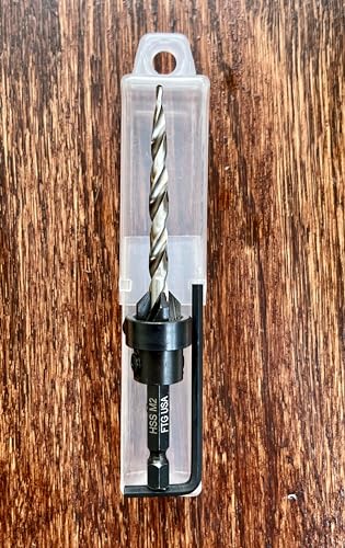 Image of FTG USA #12(7 /32 inch) Tapered Wood Countersink Drill Bit w / 1 /2 inch Collar & Case
