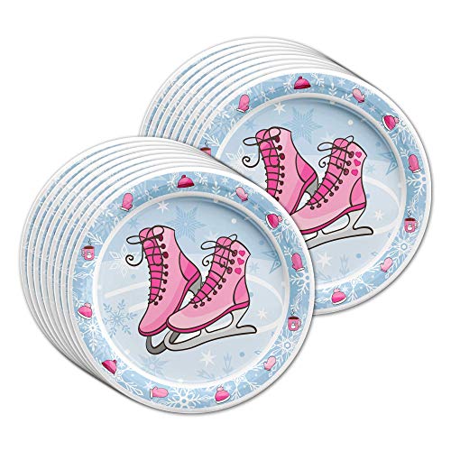 Ice Skating Birthday Party Supplies Set Plates Napkins Cups Tableware Kit For 16 #TOP3
