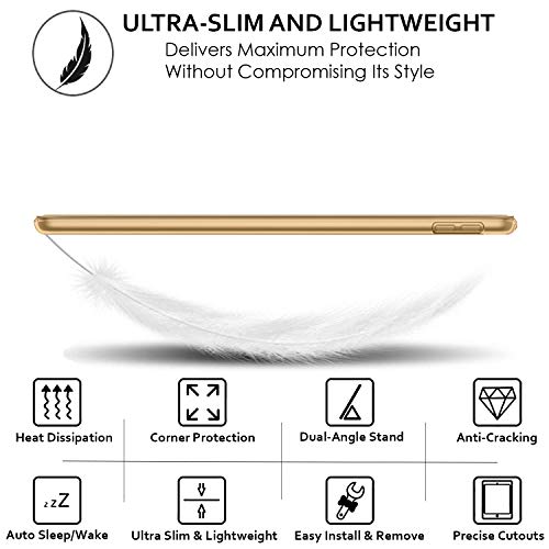 Image of DuraSafe Cases for iPad 10.5 Inch Air 3rd Generation [ Air 3 2019 ] A2152 A2123 A2153 MUUL2HN /A MUUK2HN /A MUUJ2HN /A MV172HN /A PC Lightweight Smart PU Leather Protective Hard Back Cover - Gold
