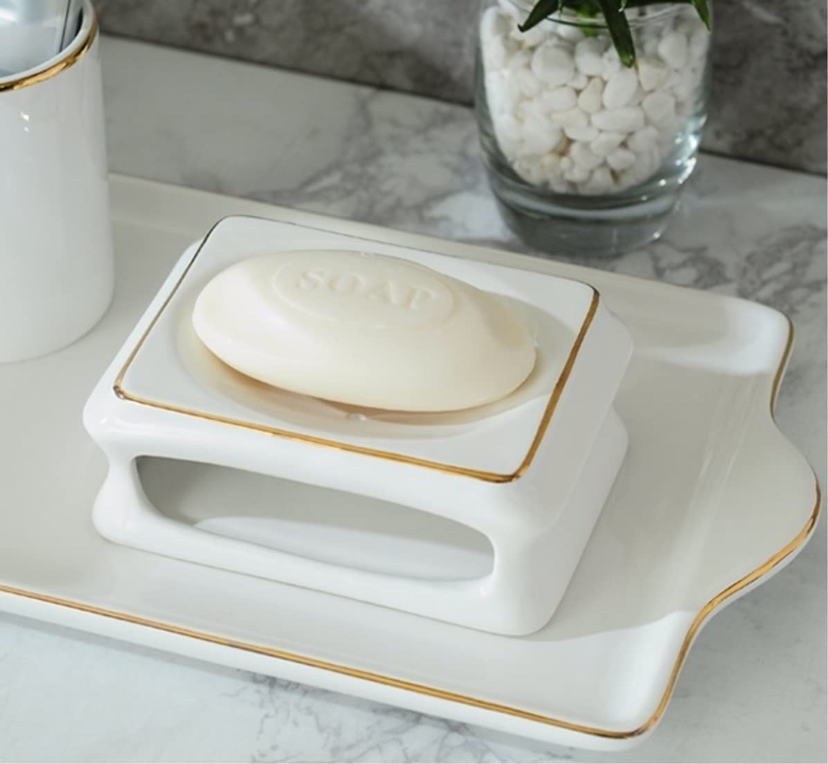 Set de Baño Juego de Accesorios de Baño Juego De Accesorios De Baño, Artículos para El Hogar De Cerámica, Juego De Baño De Estilo Europeo, Adorno De Baño Creativo para Regalo Juego de Baño Accesorios
