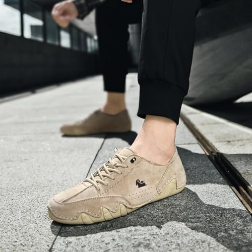 Image of Driving Shoes for Men Casual Slip Ons Mens Fashion Shoes Comfort Handmade Chukka Dress Casual Shoes