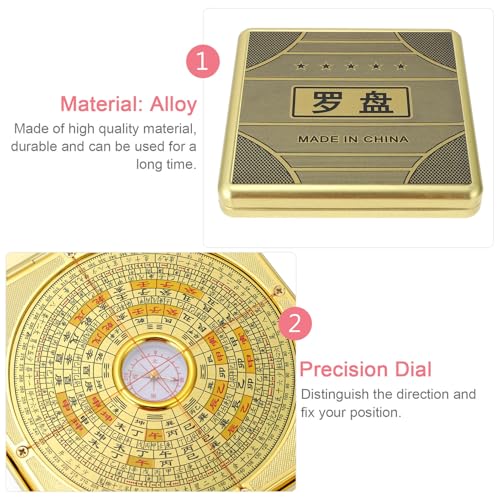 Brújula cuadrada UPKOCH de aleación 12 cm con tapa magnética miniatura 6