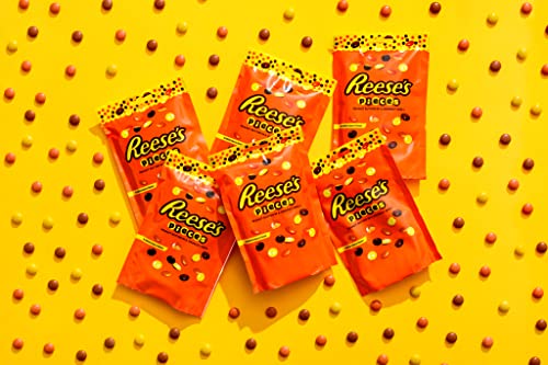 Reese’s Pieces, 10er Pack (10 x 90g) – Der Kultsnack aus den USA, cremige Erdnussbutter in leckerer Knusperhülle ohne künstliche Farbstoffe und Aromen