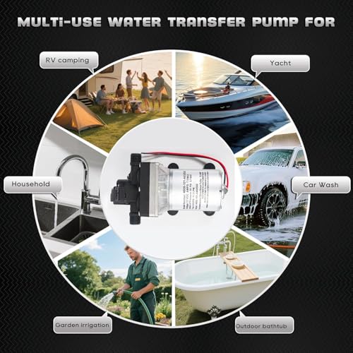 Image of 12V RV Water Pump 4008-101-A65 /E65 | 3.0 GPM - 55 PSI | Camper RV Water Pump | Self-Priming & Quiet Diaphragm Pump | Thermal Protection & Dry Run Safe (4008-101-A65 /E65)