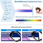 REAVEE Oversized Square Reading Glasses Oprah Style for Women, Blue Light Blocking Large Frame Computer Readers Spring Hinge - Image 5