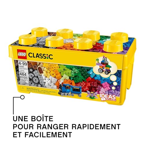 LEGO 10696 Classic La Boîte de Briques Créatives, Jouet et Ensemble de Rangement avec Briques, Roues, Fenêtres, Idée Cadeau Anniversaire, Enfants 4 Ans – Image 7