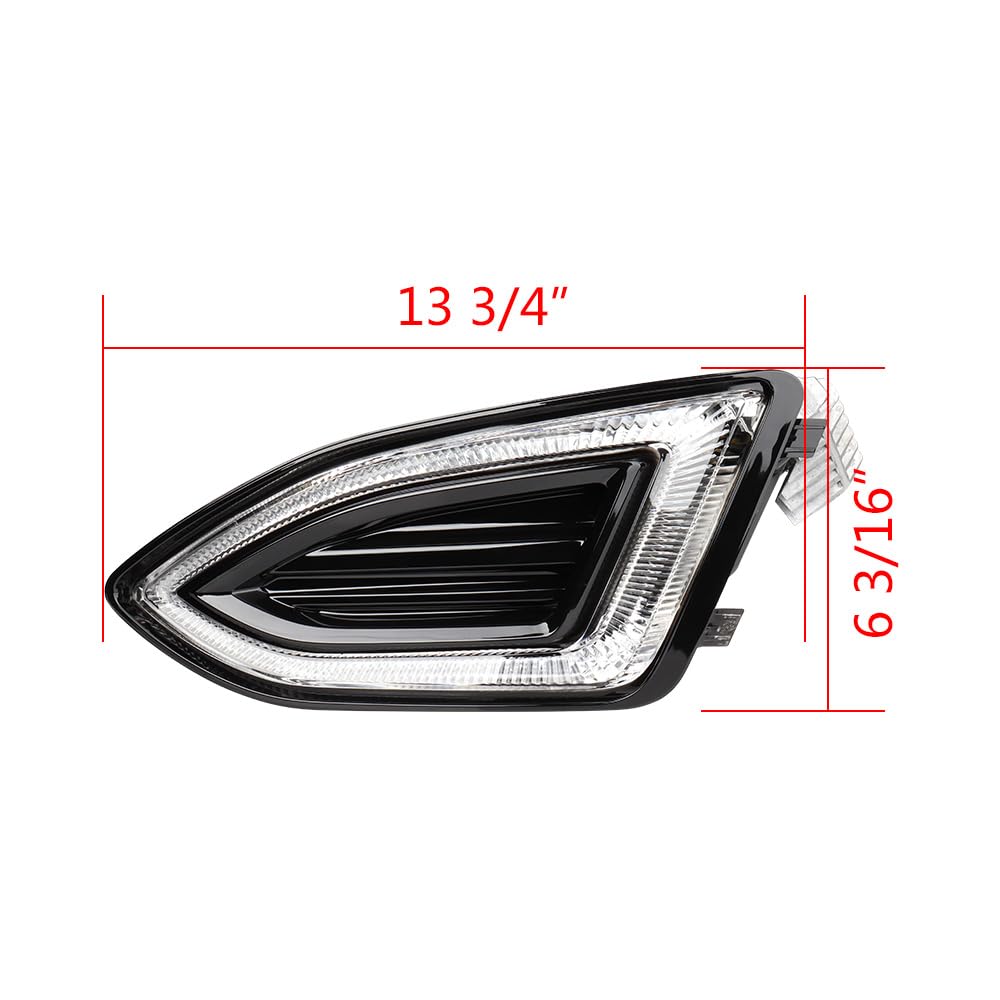Left Driver Side 60W LED Xenon White Daytime Running Light Replacement for 2015-2018 Ford Edge SE SEL Sport Titanium