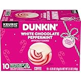 Dunkin' White Chocolate Peppermint Artificially Flavored Coffee, Keurig K-Cup Pods, 10 Count Box