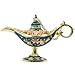 Produktbild AVESON Aladdin Lampe Deko, Genie Licht Lampe Aladdin Wunderlampe Licht Magie Genie Licht Hohle Legende Lampe Klein Luxusausführung Vintage-Stil Sammlerstück Geschenk (Gold & Blau)