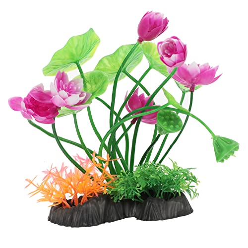 Balacoo 5Pcs Aquarium Landscaping Fish Tank Decoration Lotus Plastic #TOP6