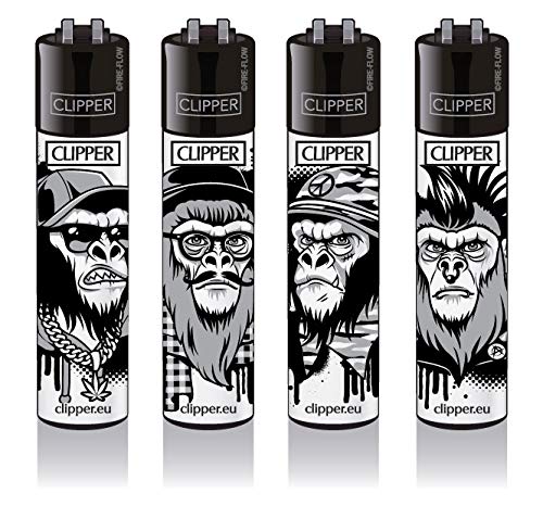 Accendini originali CLIPPER Classic – ricaricabili con gas isobutano, sistema flint intercambiabile e pietra focaia.