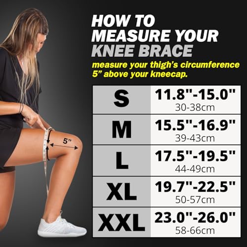 Image of POWERLIX Knee Compression Sleeve (Pair) - Best Knee Brace for Knee Pain for Men & Women - Knee Support for Running, Basketball, Volleyball, Weightlifting, Gym, Workout, Sports