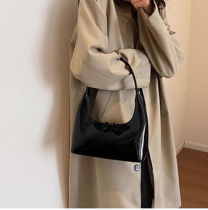 Small Shoulder Bag for Women Chic Leather Purse Red Underarm Bag