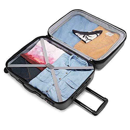 Image of Samsonite Omni PC Hardside Expandable Luggage with Spinner Wheels, Black, 2-Piece Set (20 /24)
