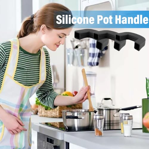 Miniatura 6 de Mirkuzi Asas, 3 Pares De Mangos De Silicona Para Ollas, Agarraderas De Silicona Protección De Cocina Sartenes Cuencos De Horno Woks Sartenes