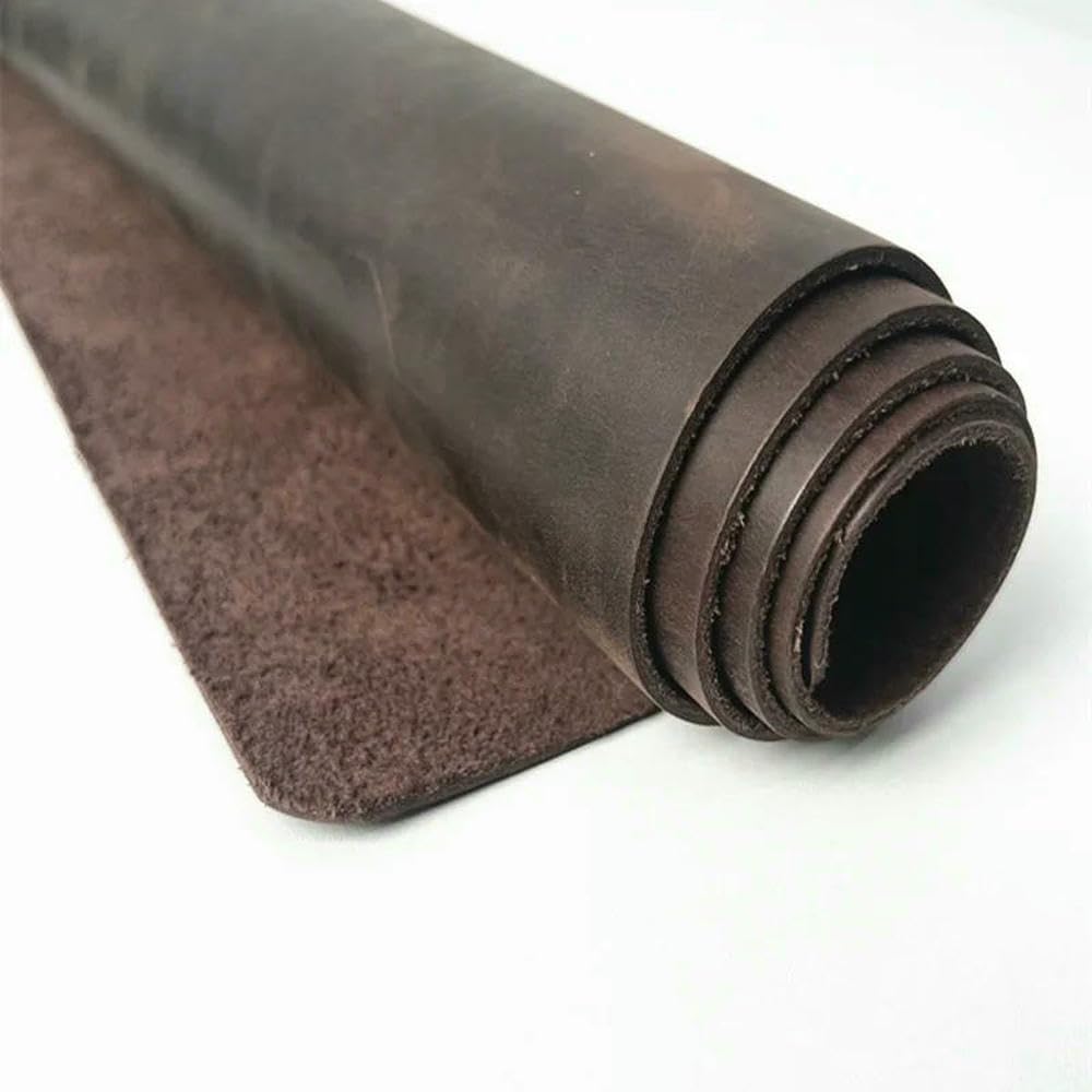 Arkusze prawdziwej skóry Skóra bydlęca 2,5 mm do majsterkowania wielokolorowa w wielu rozmiarach(Reddish Brown,10cm x 20cm)