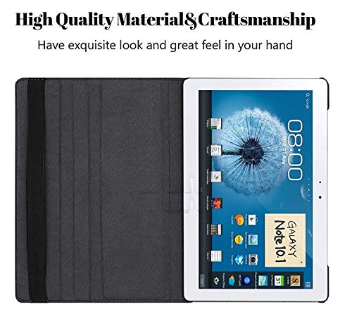 Image of M Cart 360 Degree Rotating Leather Smart Rotary Swivel Stand Case Cover for Samsung Galaxy Note 10.1 Gt-N8000 Gt-N8010 Gt-N8020 Gt-N800 (Black)