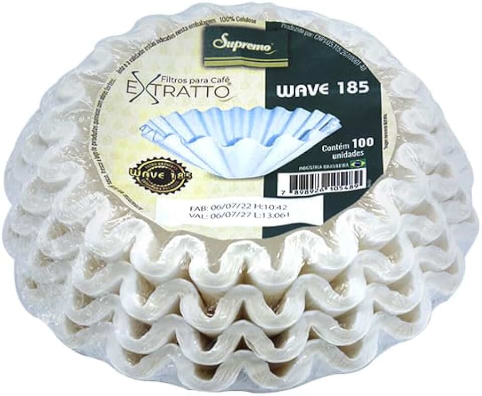 Supremo Filtro de Café Extratto 100 Unidades Papel Compatível com Cafeteira