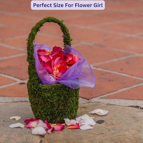 SuperMoss (55591 Vista Deco Moss Basket – Decorative Planter with Liner for Indoor & Outdoor Floral Arrangements – Ideal for Succulents, Orchids & Gifts, Small 4.5″ x 5.5″ x 8″, Fresh Green - Thumbnail 2