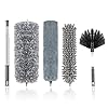 WEHOLA Microfiber Duster with Stainless Steel Extension Pole, Bendable & Washable Telescopic Cobweb Duster for Cleaning…