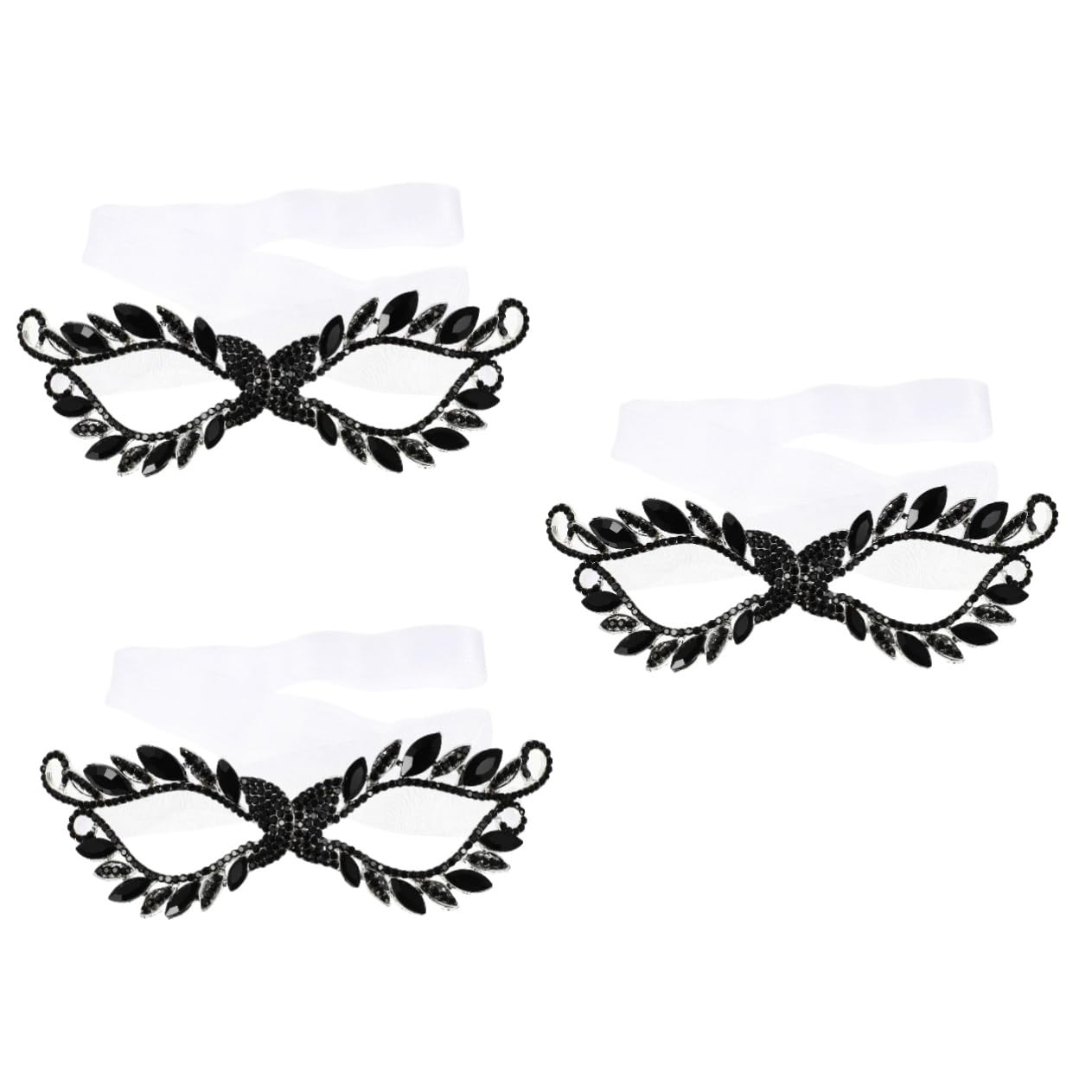 ifundom 3pezzi Maschera Di Halloween Strass Per Festa Masquerade Costume Elegante Faccia Mezza Decorativa e Riutilizzabile Adatta Per Feste Di Cosplay e Carnevale