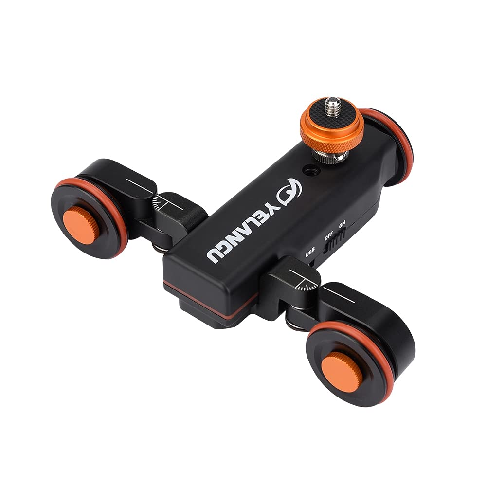 Carrello per Fotocamera con Telecomando, Carico 3kg, per Uso Video | Lega di alluminio, Angoli regolabili, Ricaricabile tramite USB, Compatibile con DSLR