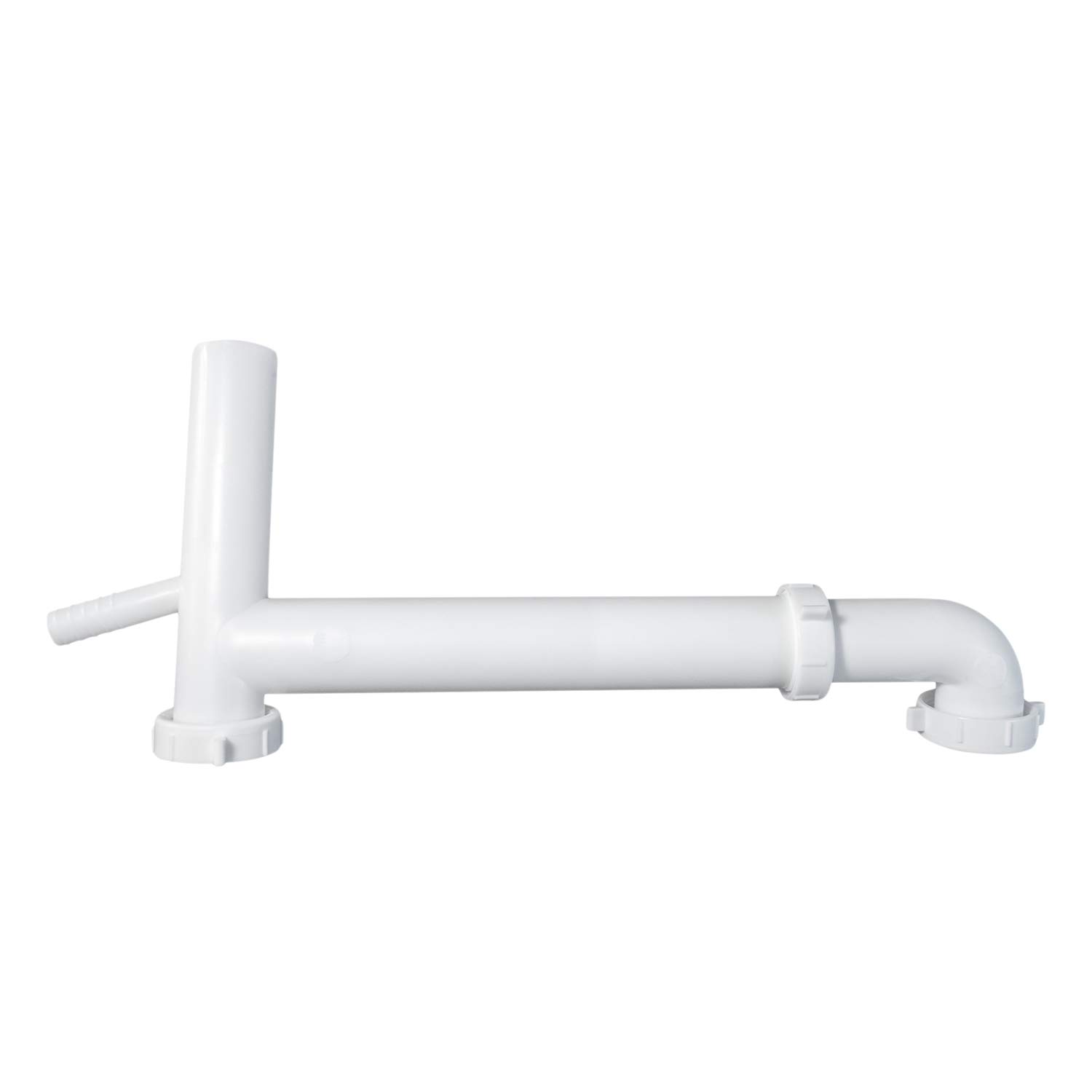 Highcraft Q23917 Plastic End Outlet Waste with Branch for Tubular Drain Applications 1-1/2 Inch White